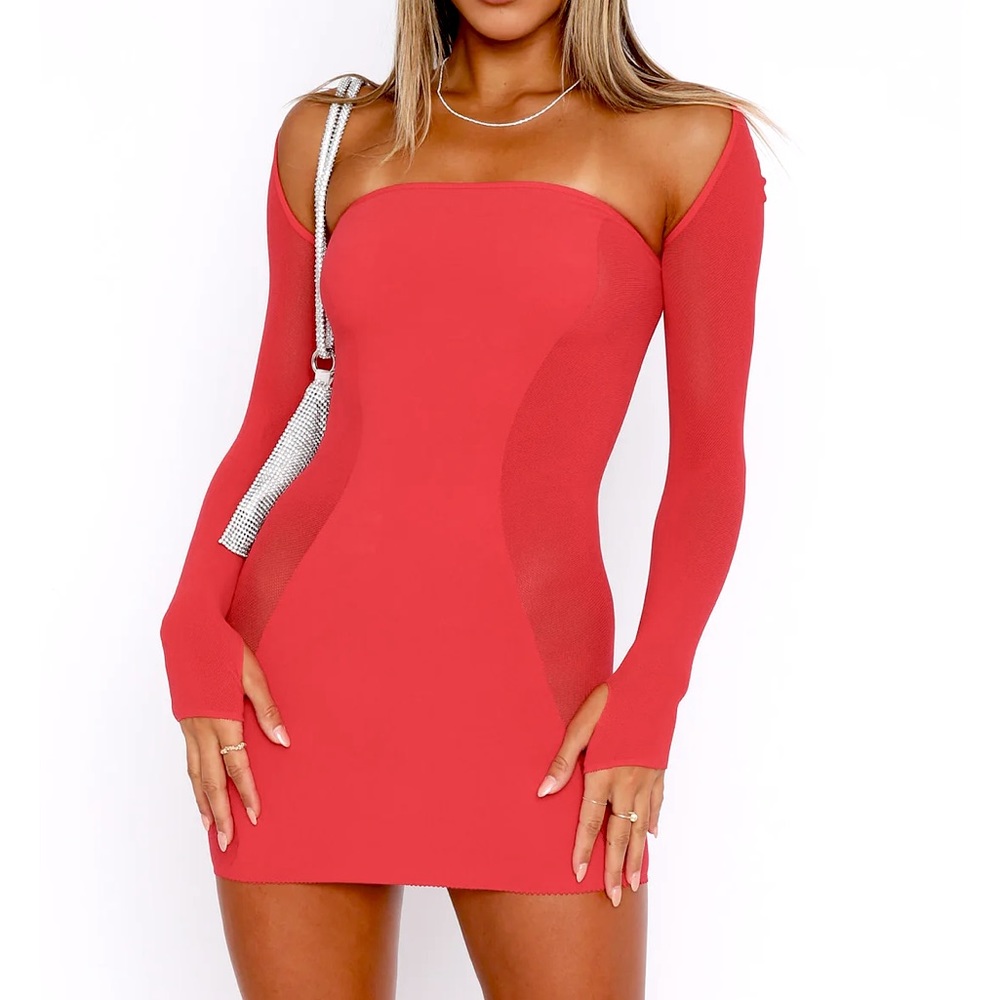 All bets off mini dress white fox HOT PINK